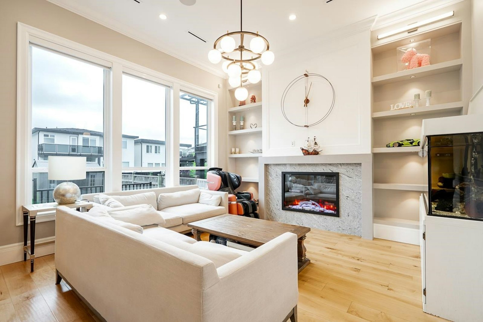 Living room with fireplace