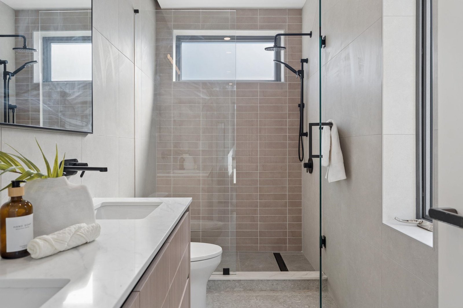 Walk-in shower detail at 1-2941 W 29th Ave, Mackenzie Heights, Vancouver