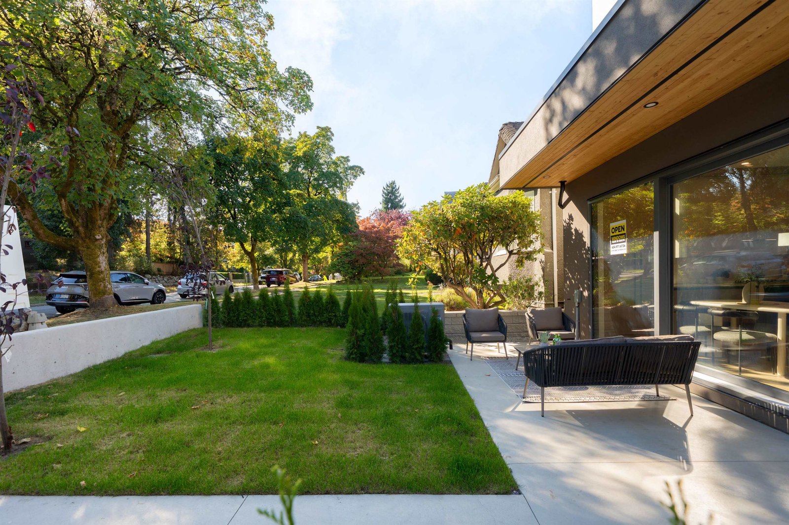 South-facing patio and yard at 1-2941 W 29th Ave, Mackenzie Heights, Vancouver