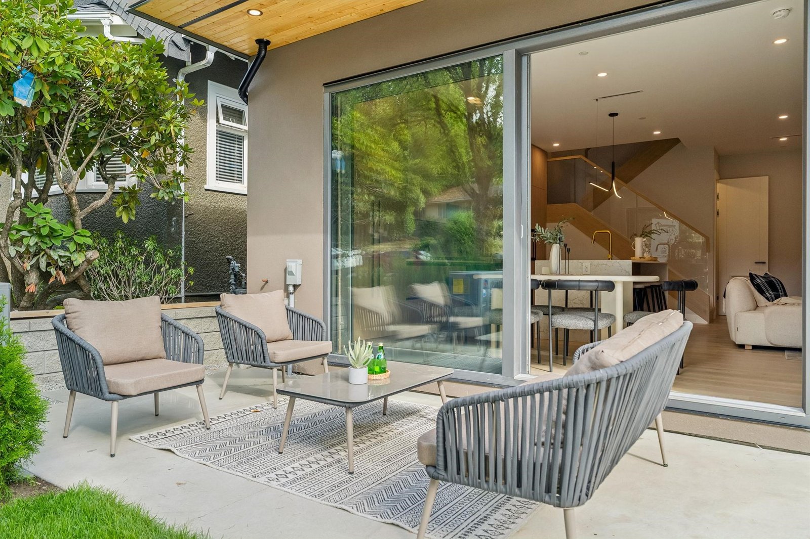Patio with open slider to living area at 1-2941 W 29th Ave, Mackenzie Heights, Vancouver